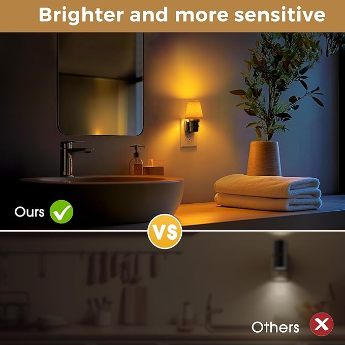 L LOHAS LED Night Lights Plug into Wall, Linen Fabric Round Platform Decor - Image 7