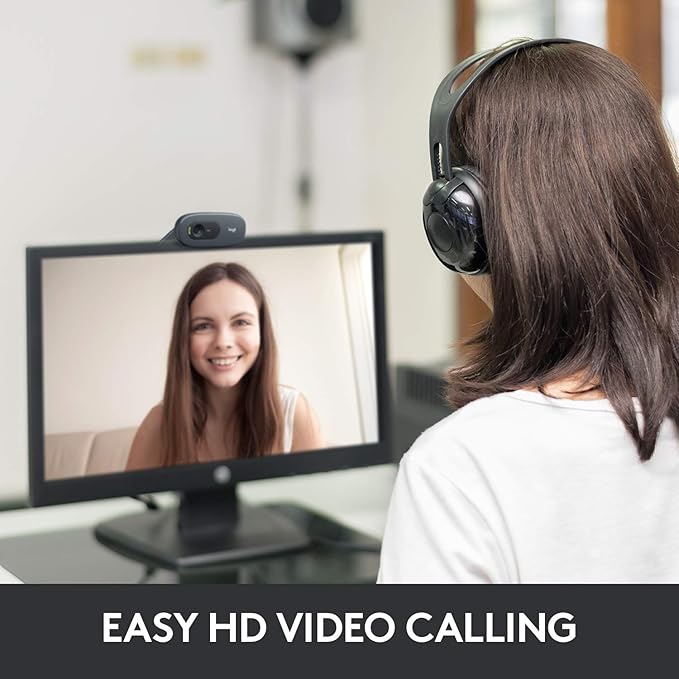 Logitech C270 HD Webcam, Widescreen HD Video Calling, Light Correction - Image 2