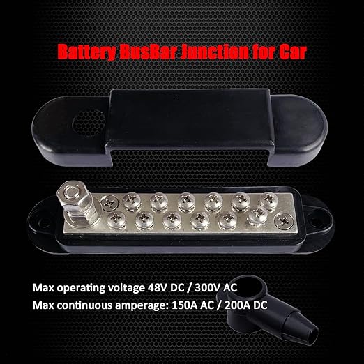 1/4" Stud Power Distribution Block Bus Bar - Image 2