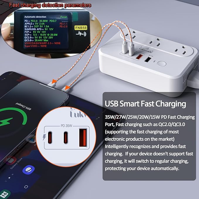 Lukwrode 220V to 110V Voltage Converter Universal Travel Adapter - Image 3