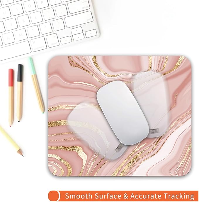 Armanza Square Mouse Pad Pink Gold, Personalized Premium-Textured Custom Mouse - Image 4