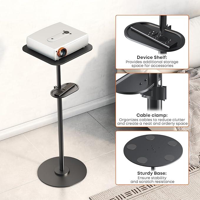 PUTORSEN Heavy-Duty Projector Stand – Height Adjustable Floor Projector - Image 5
