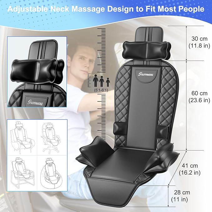 Back Massager with Heat & Traction & Vibration, Seat Massager Pad - Image 8
