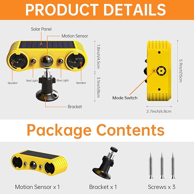 Solar Motion Sensor Alarm Outdoor, Motion Sensor Alarm, 13 Sound, Dog - Image 7