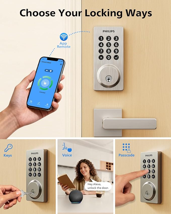 Philips Wi-Fi Smart Door Lock, Keyless Entry Door Lock - Image 4