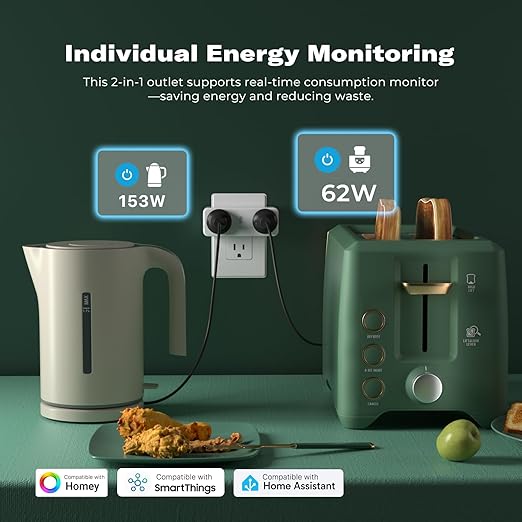 THIRDREALITY Smart Dual Plug 2 Pack, Zigbee 2-in-1 Smart Outlet - Image 2