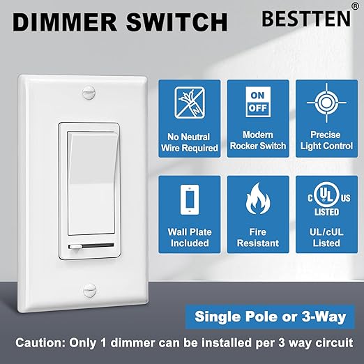 BESTTEN 20 Pack Dimmer Light Switch, Compatible - Image 2