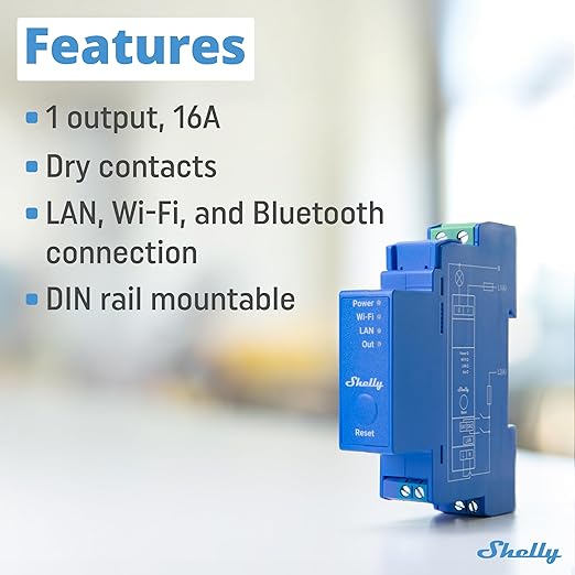 Shelly Pro 1 | Wi-Fi & LAN, 1-Channel Smart Relay Switch | Home Automation | - Image 2