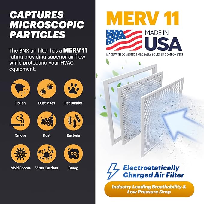 BNX 16x20x1 MERV 11 Air Filter 12 Pack - Image 3