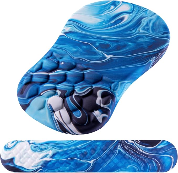Mouse Pad Wrist Support, Laokiiy 2 in1 Keyboard Wrist Rest+ Ergonomic Mouse Pad by Laokiiy
