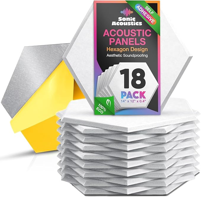 Acoustic Panels 18 Pack Soundproof Wall Panels, High-Density Wall Decoration by SonicAcoustics