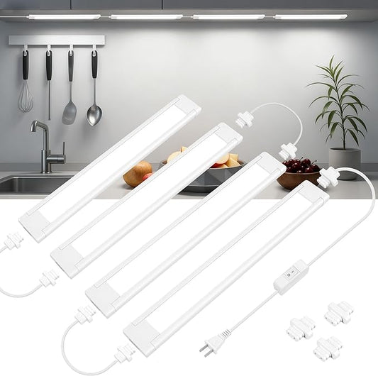 maylit Under Cabinet Lighting Plug in, Renter Friendly Lamp, Wired Indoor Lights by maylit