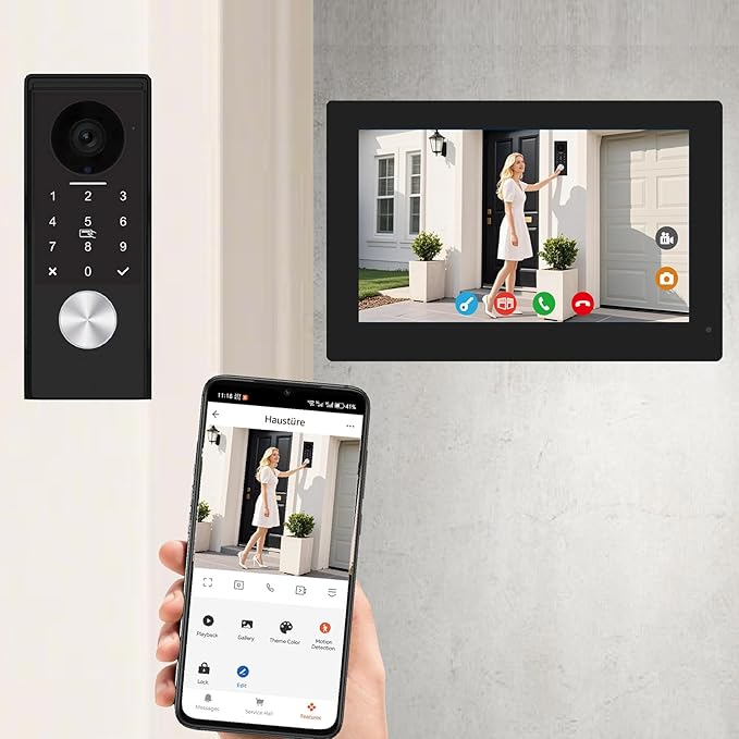 KeonBell Video Door intercom 2-Wired, doorbell withCamera, Full HD Camera - Image 2