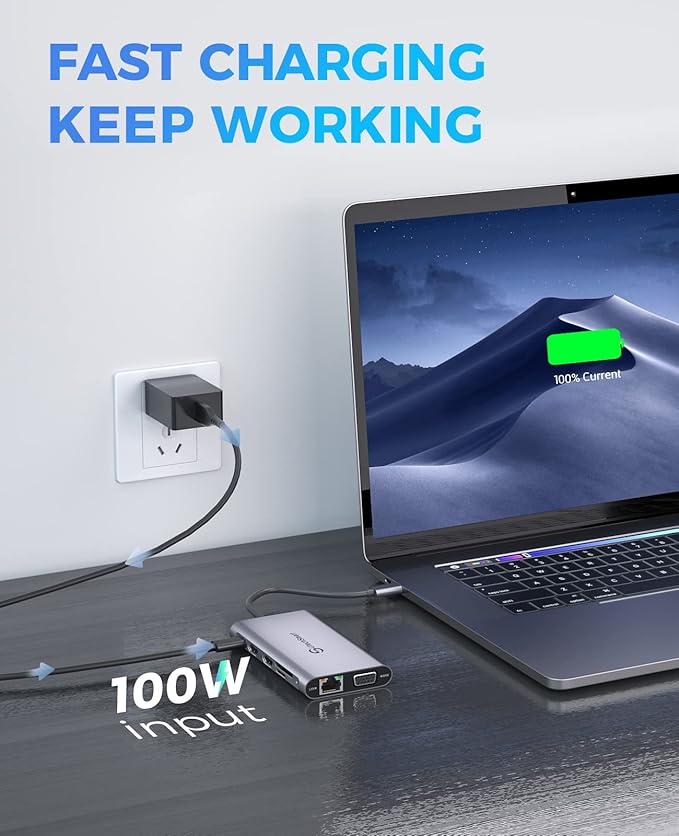 USB C Docking Station Dual Monitor, UtechSmart 11 in 1 USB C Hub Triple Display - Image 5