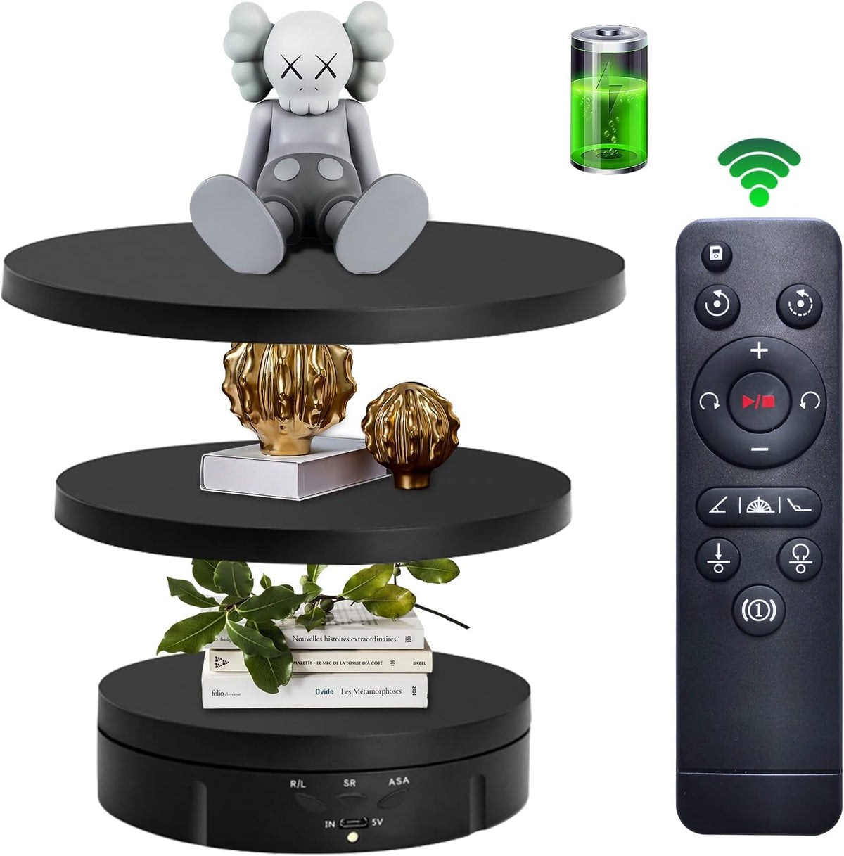 JAYEGT 3 in1 Motorized Rotating Display Stand
