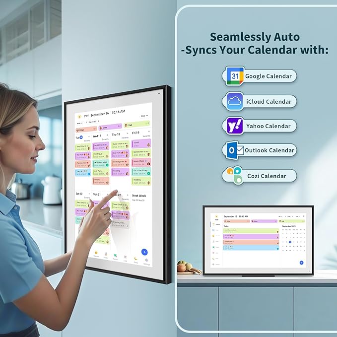 Canupdog 21.5 Inch Digital Calendar, WiFi Smart Electronic Calendar & Chore - Image 4