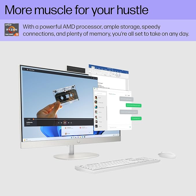 HP 27" FHD Touchscreen All-in-One Desktop Computer, 16GB DDR5 RAM 2TB SSD - Image 2