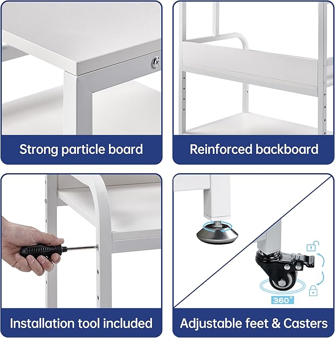 Fannova Printer Stand, 32.3" x 18.9" x 32.1" Extra Large Printer Table - Image 8