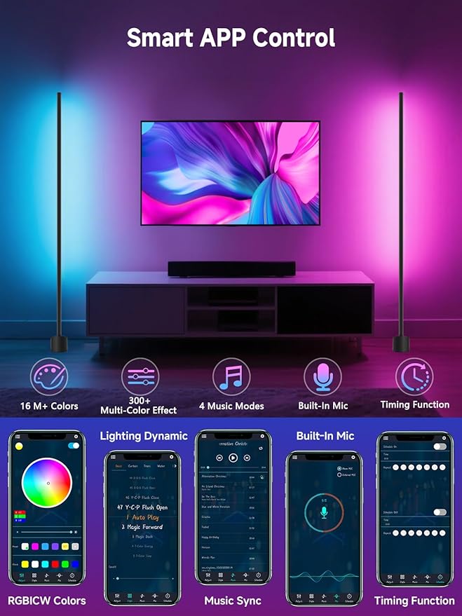 GIPOYENT Standing Floor Lamp, RGB LED Lamp - Image 5
