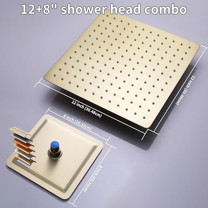 KATAIS Brushed Gold Shower System Digital Temperature Display Shower Faucet Set - Image 6