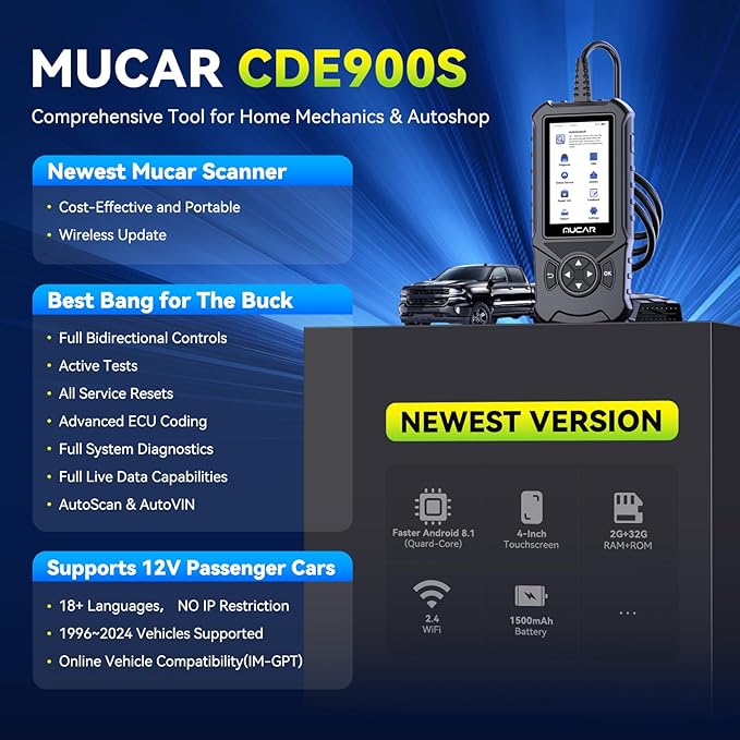 MUCAR CDE900S Bidirectional Scan Tool Fit - Image 2