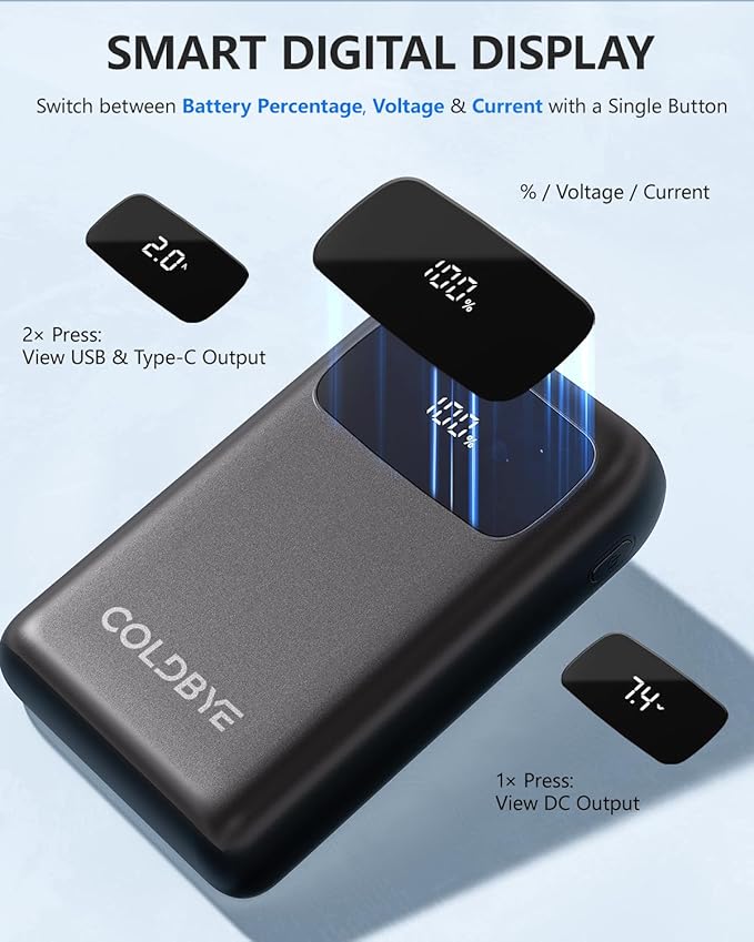 ColdBye Heated Vest Battery Pack . 5 , Type-C and USB - Image 2