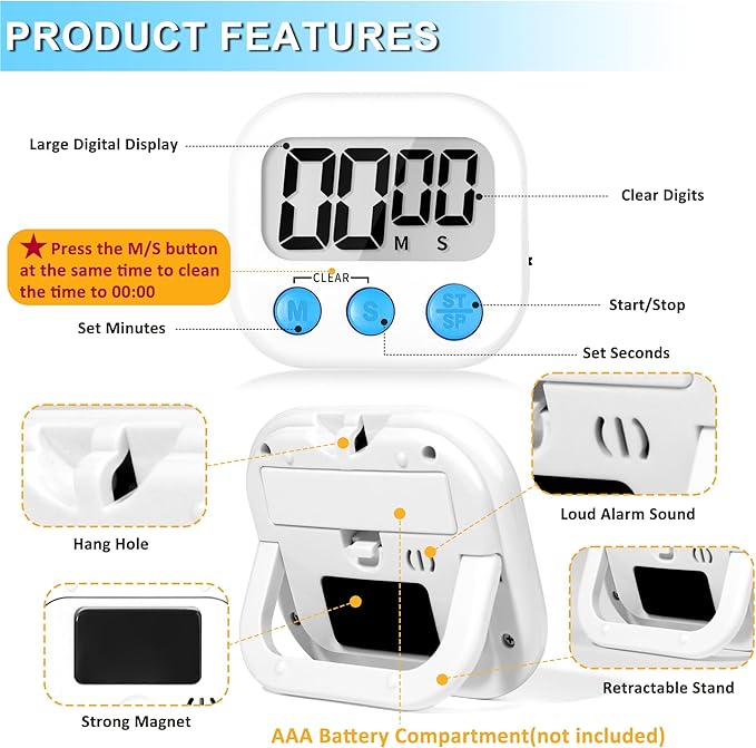 ZILLEEN Classroom Timer for Kids Teachers 2 Pack Digital Timers - Image 8