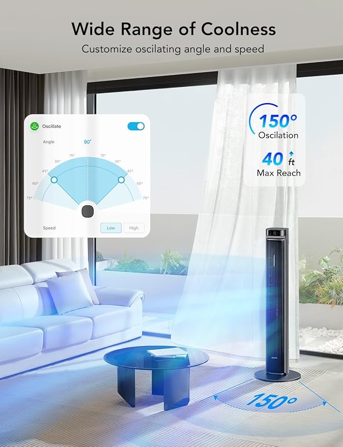GoveeLife 42'' Tower Fan for Bedroom, Smart Floor Fans - Image 3