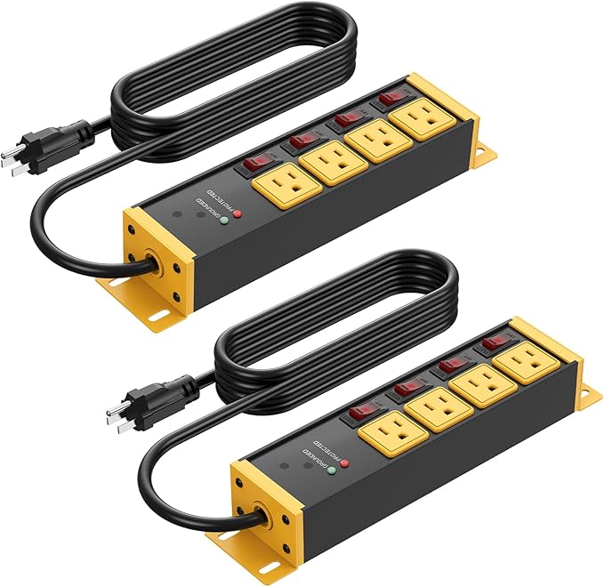 CCCEI 2PCS Heavy Duty Power Strip Surge Protector 20 AMP Individual Switches. by CCCEI