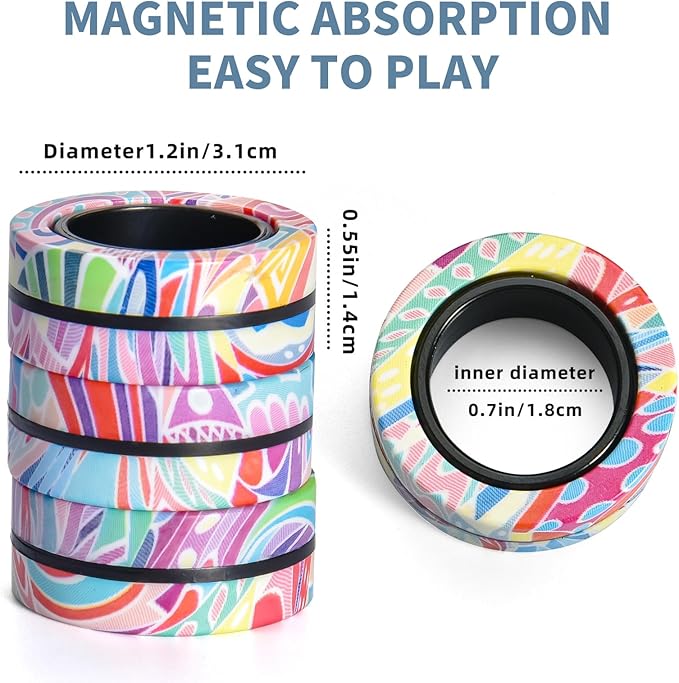 Magnetic Rings Fidget Toys for Adults, Fidget Spinner Rings for Anxiety Relief - Image 2