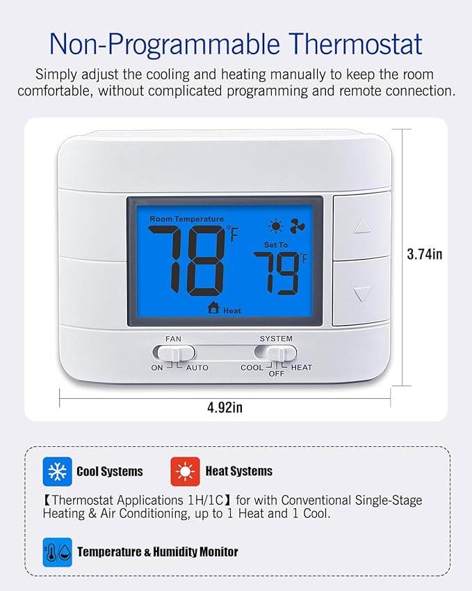 Aowel Non Programmable Thermostat - Image 2