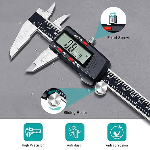 Kynup Digital Vernier Caliper, Caliper Measuring Tool, Outside Micrometer Dial - Image 6