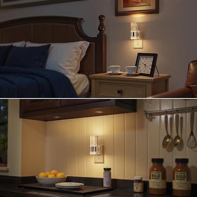 Briignite Night Light, 2 Pack Dimmable Night Lights Plug into Wall, Bubble - Image 4