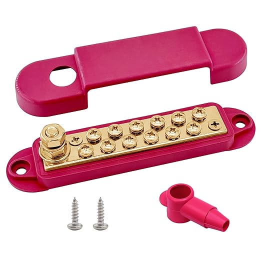 1/4" Stud Power Distribution Block Bus Bar by Ampper