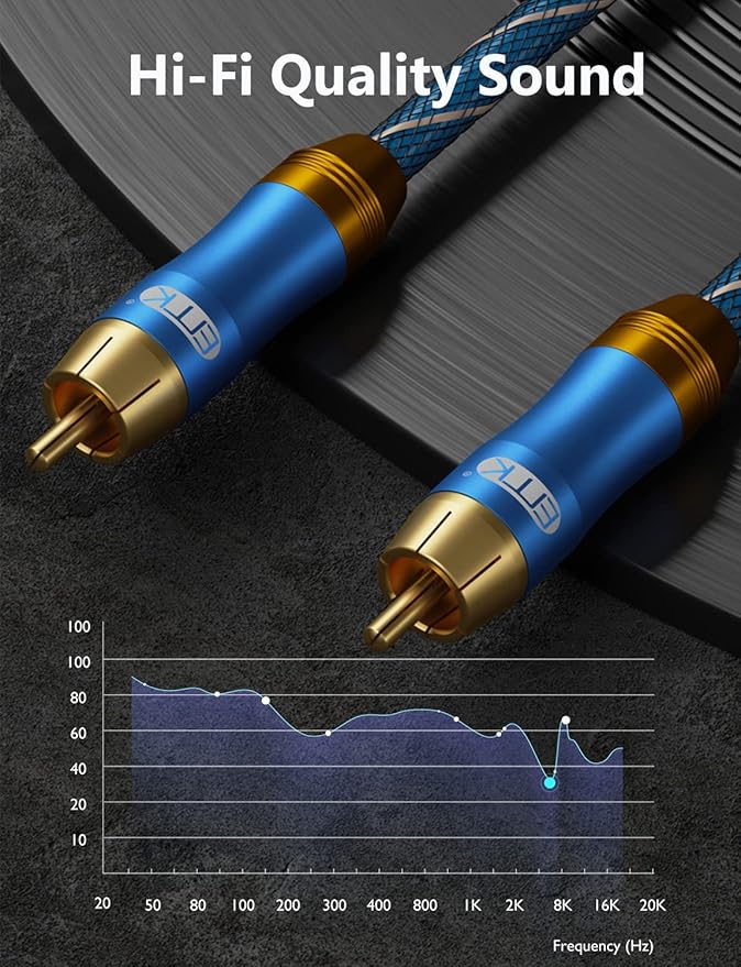 EMK Subwoofer Cable -Digital Coaxial/Subwoofer Cable Dual Shielded - Image 3