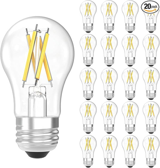 Sunco 20 Pack A15 Light Bulb LED, Edison Style Bulb, Dimmable Vintage Filament by SuncoLighting