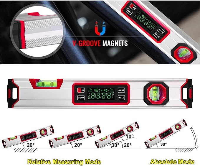 eOUTIL 15.7-Inch Digital Torpedo Level & Angle Finder – IP54 Waterproof - Image 9