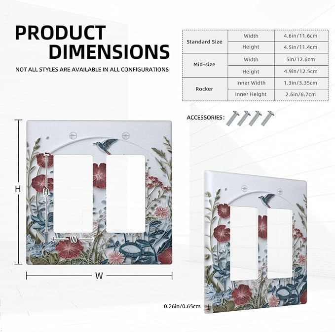 Bvtewkhz Wildflowers Flowers Floral Plants 2 Gang Double Rocker Wall Plate - Image 4