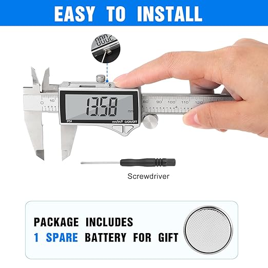 Adoric Digital Caliper, Caliper Measuring Tool Stainless Steel Vernier Caliper - Image 5