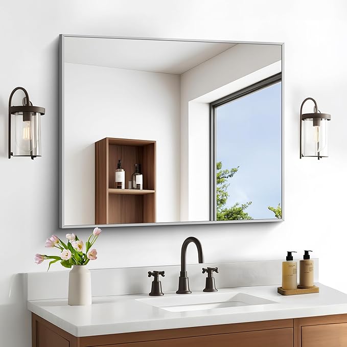 30" x 36"Bathroom Mirror, Decorative Rectangular Vanity Mirror - Image 3