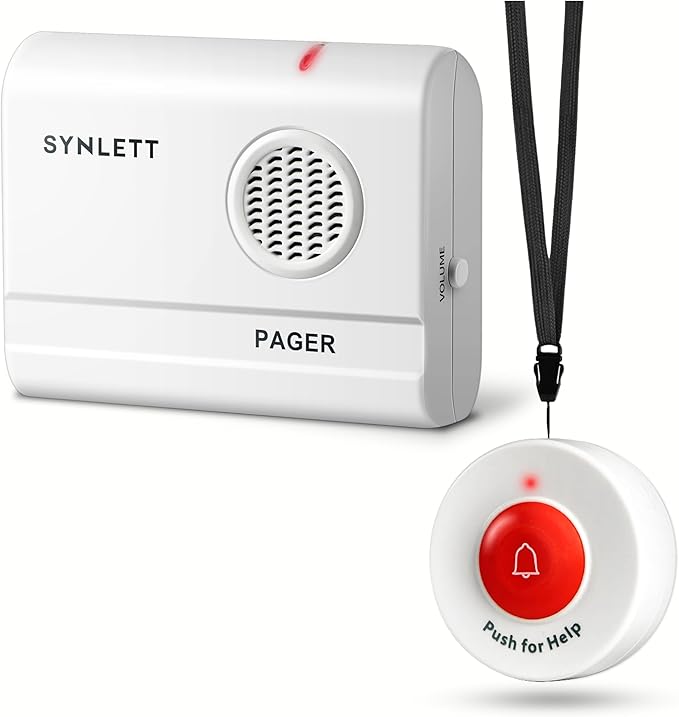 SYNLETT Call Button for Elderly and Caregiver Pager Portable SOS Alert System by SYNLETT