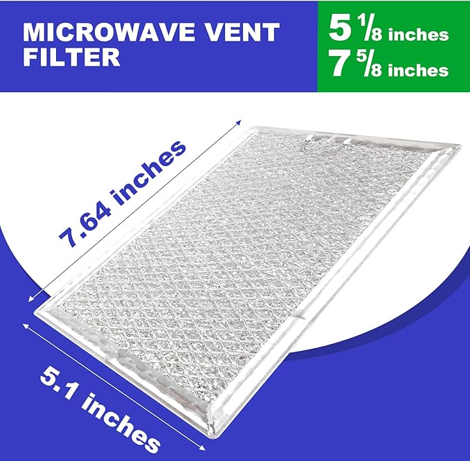 OEM Microwave Filter Replacement 7.64" x 5.12" Fit - Image 2