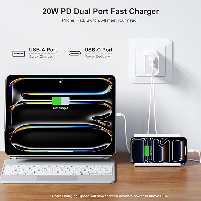 iPhone 15 16 17 Pro Max Charger, Upgraded Certified 3-Pack 20W Durable Dual - Image 2