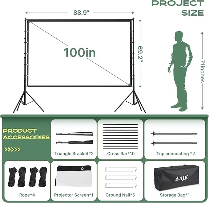 AAJK 100in Projector Screen - Image 4