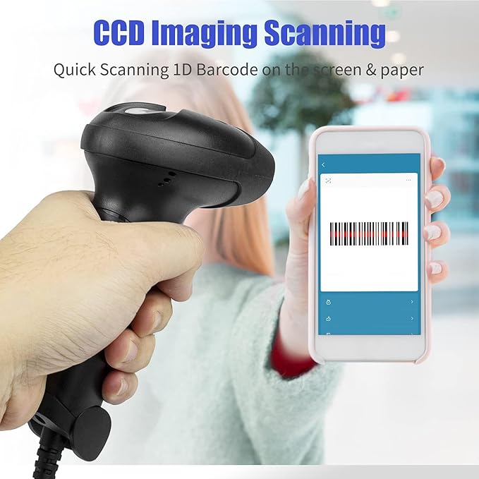 NetumScan USB 1D Barcode Scanner, Handheld Wired CCD Barcode Reader Supports - Image 4