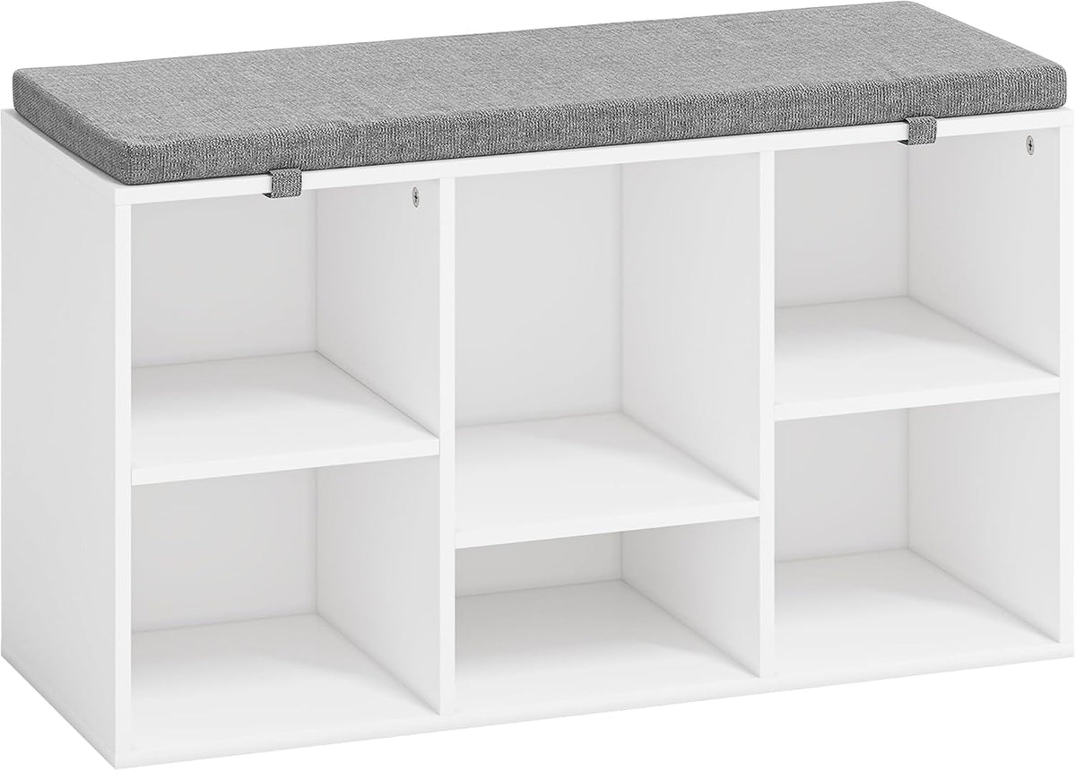 shoe bench, storage bench with padded seat, 6, main product view