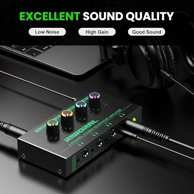 Riworal 4 Channels Headphone Amplifier - Image 8