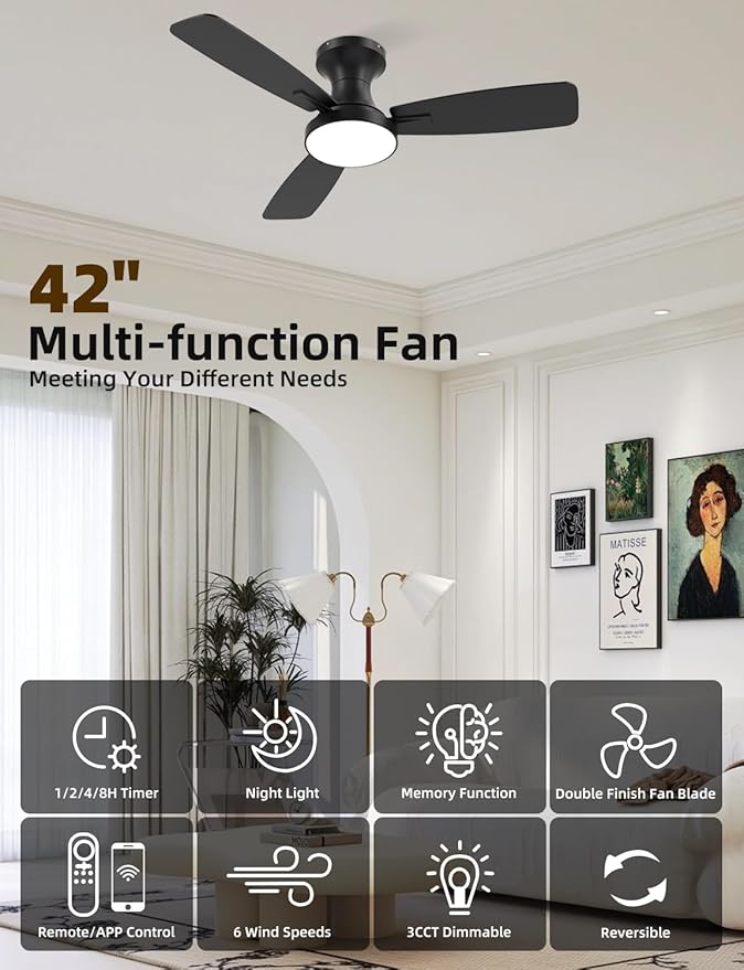 Homlit 42 inch Smart Ceiling Fan - Image 2