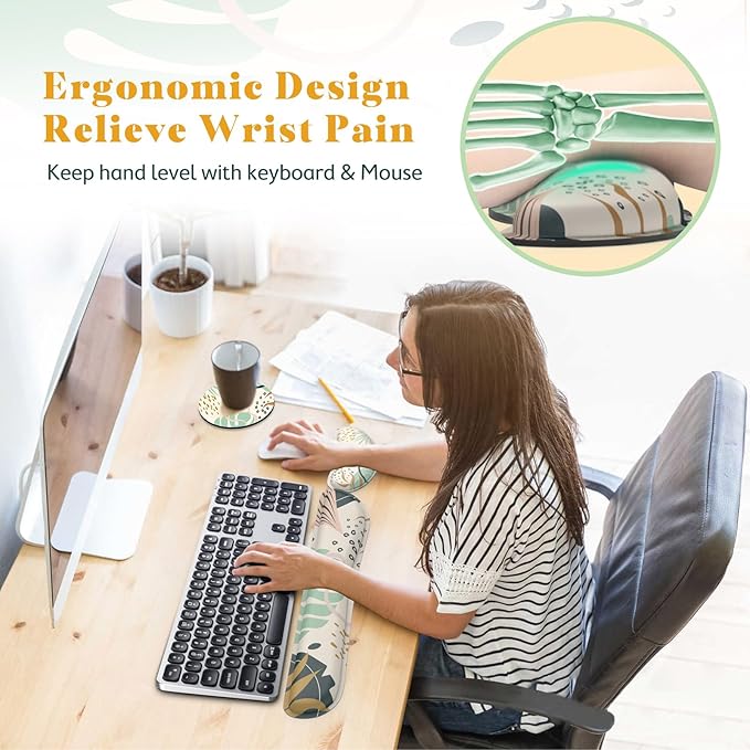 Gimars Enlarge Silky and Superfine Fabric Gel Memory Foam Keyboard Wrist Rest - Image 2
