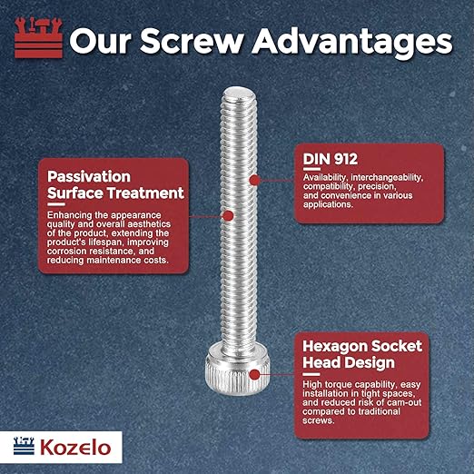 Kozelo 50pcs Socket Head Cap Screws - Image 3